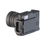 Overhead isometric back view of camera w/ plate