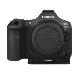 Front view of R5 MKII Base Plate Only on camera