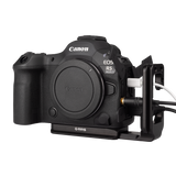 R5 MKII L-Bracket with cables attached to camera