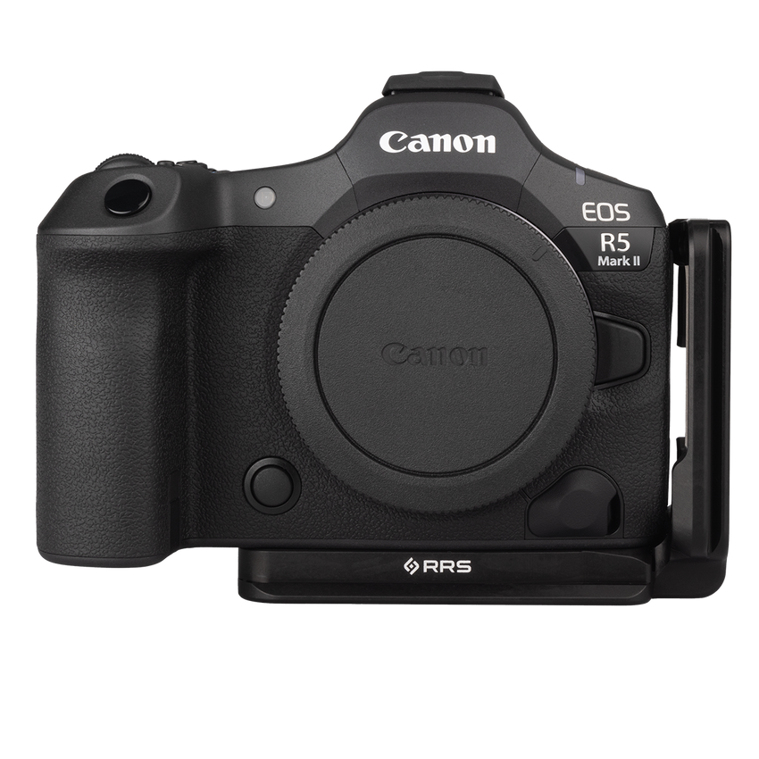 R5 MKII L-Bracket with front view of camera