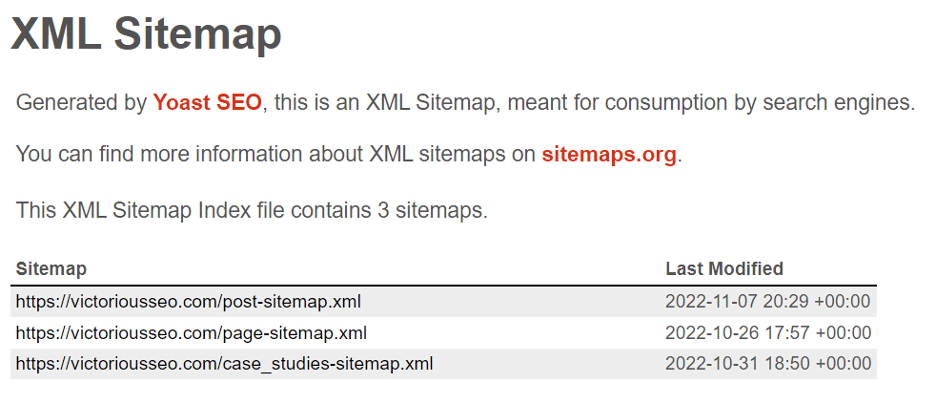 xml sitemap